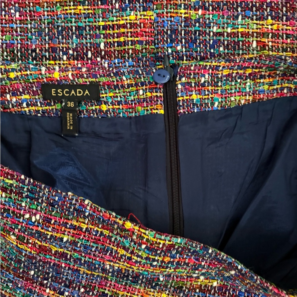 Escada Vibrant Multicolor Rainbow Pencil Skirt | S - Picture 9 of 12